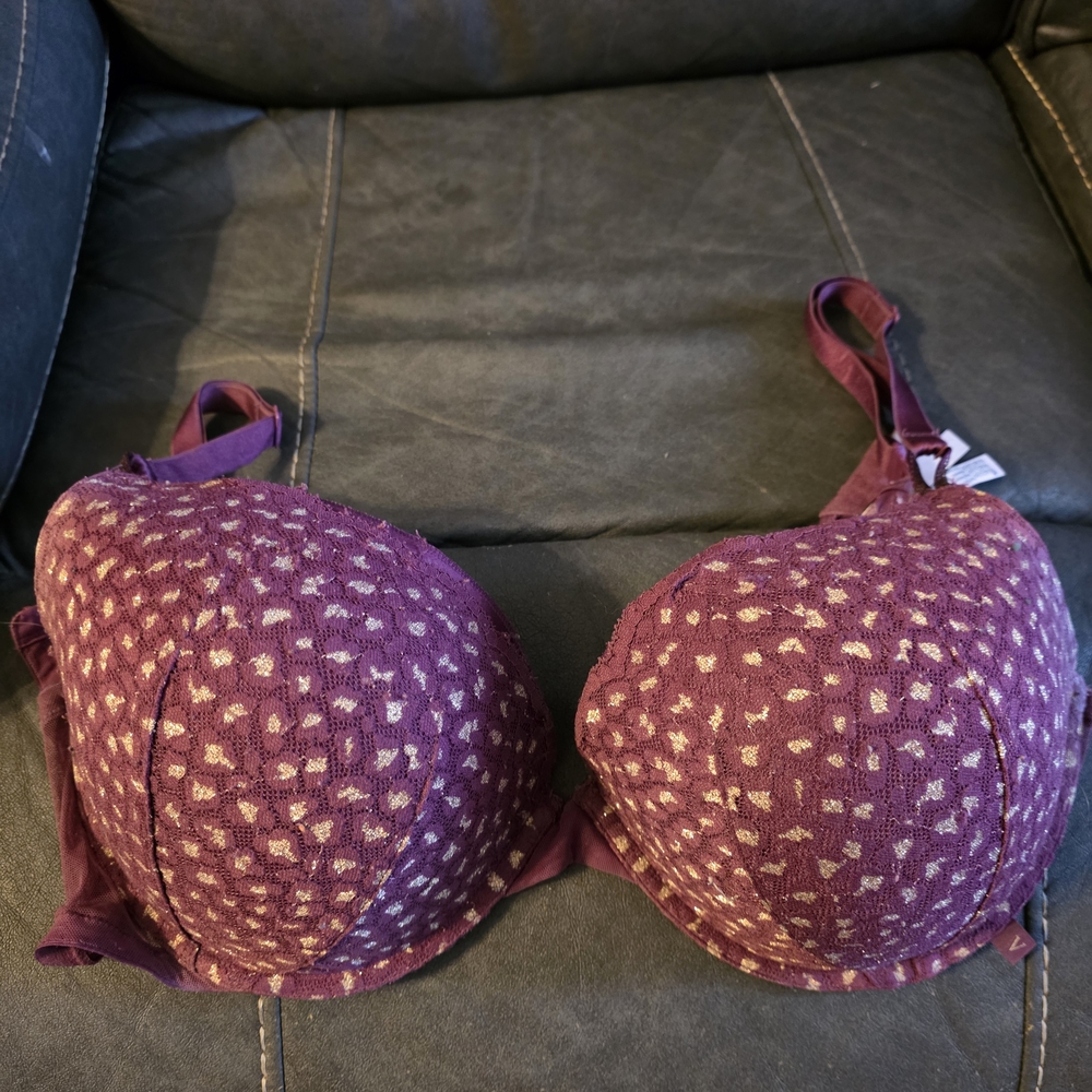Women's Purple Bra with Pattern